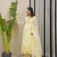 Periwinkle Yellow Chiffon Handpaint Suit Set
