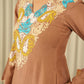 Mocha Brown Muslin Kurta Set with Pants
