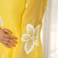 Lemon Yellow Hand Paint Soft Organza Suit Set
