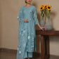 JANICA SKY CHANDERI HANDPAINT SUIT SET