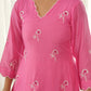 Pink Noor Aari Embroidered Chanderi Suit Set