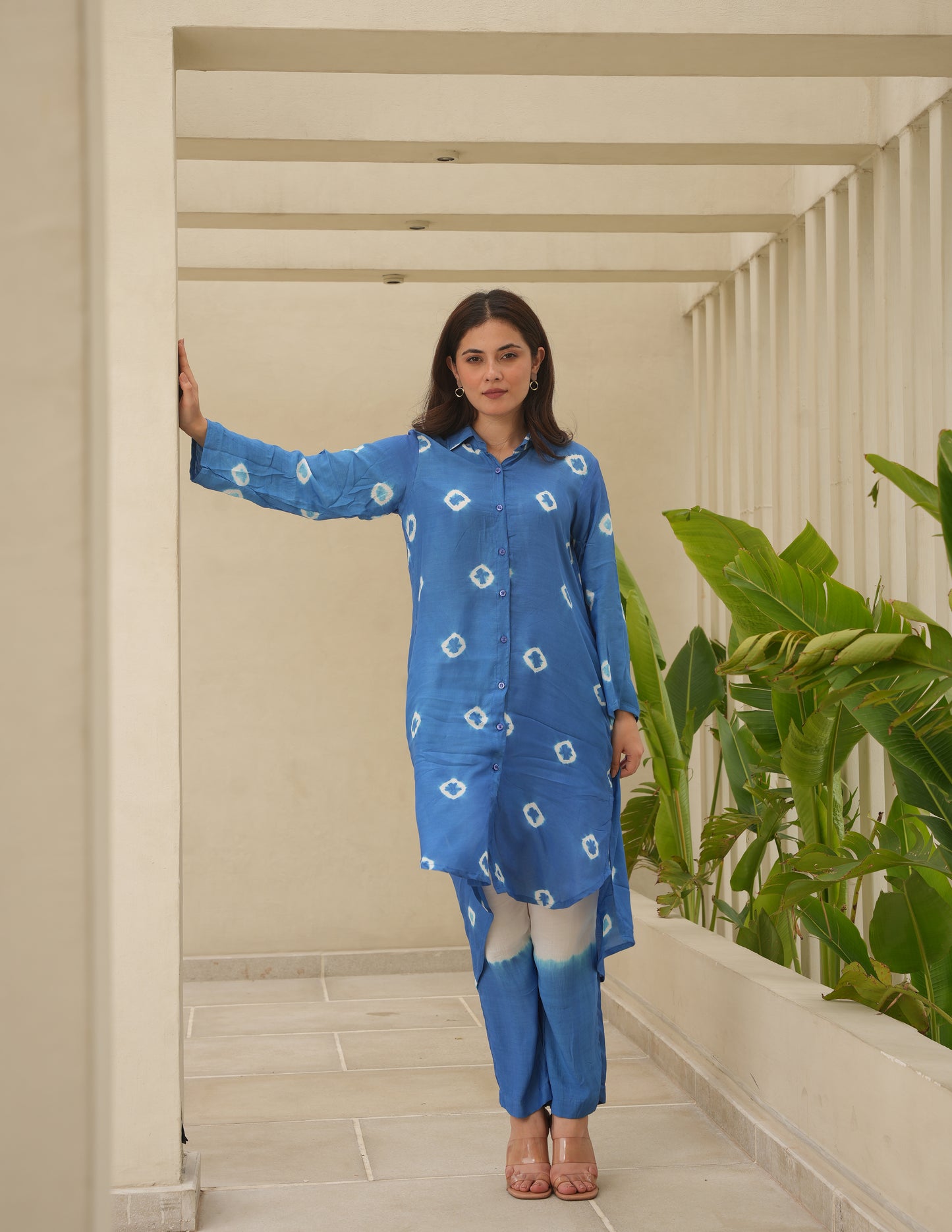 Isla Blue Bandhani Maslin Co Ord Set