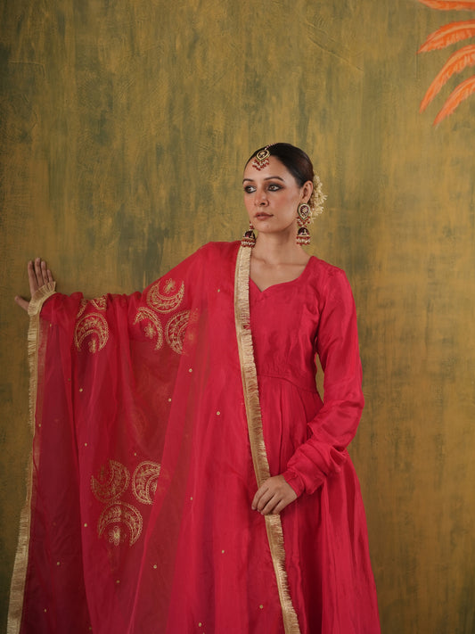 Rani Chaandrika Silk Anarkali Set