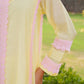 Pastel Yellow Chanderi Lace Work Kurta Set