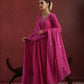 CHAAND PINK CRUSH COTTON AARIWORK SUIT SET