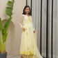 Periwinkle Yellow Chiffon Handpaint Suit Set