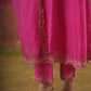 Roohani Pink Chanderi Floral Cutwork Suit Set
