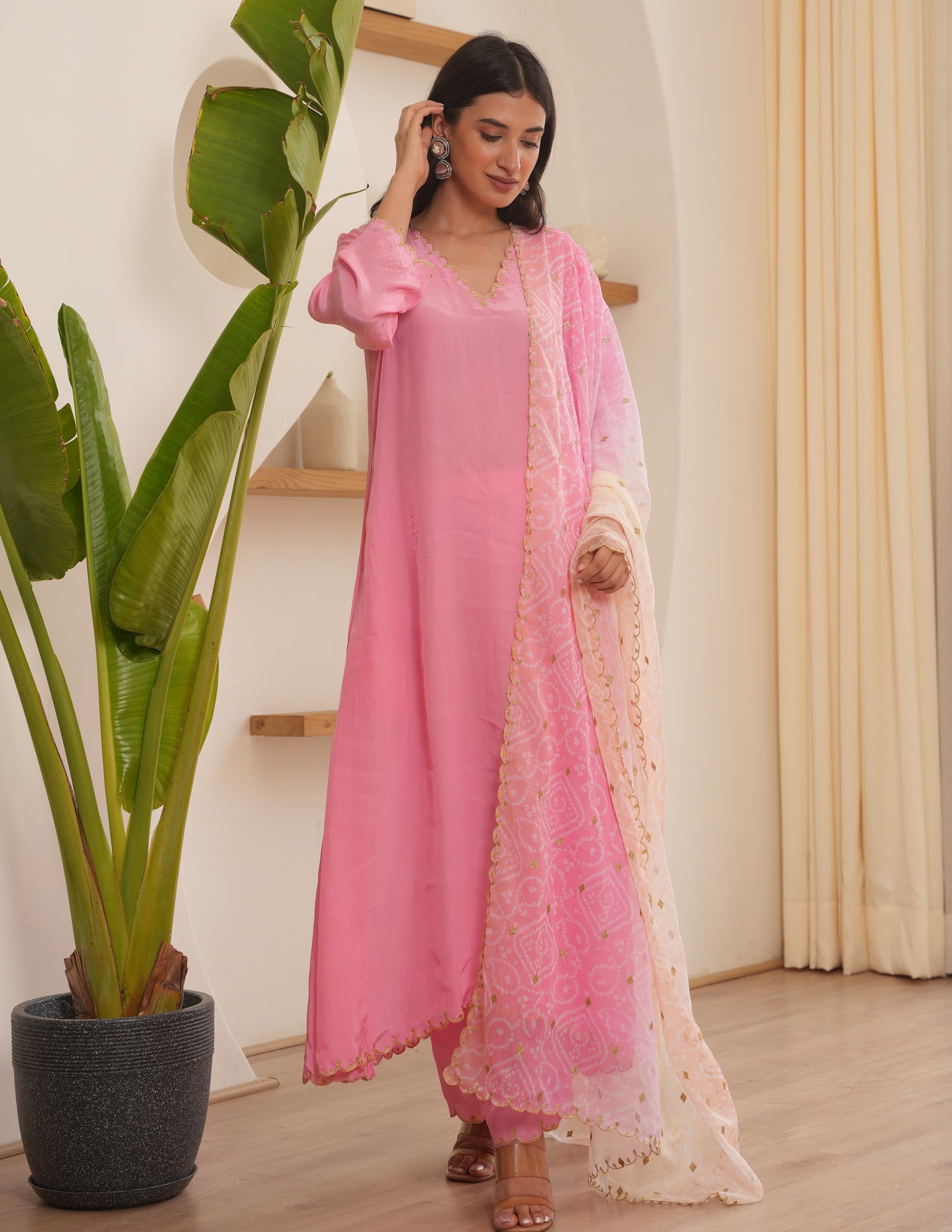 Quinn Pink Silk Suit Set