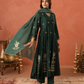Bottle Green Floral Aari Embroidered Anarkali Set