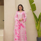 Pink Silk Shibori Mirror  Work Staright Suit Set