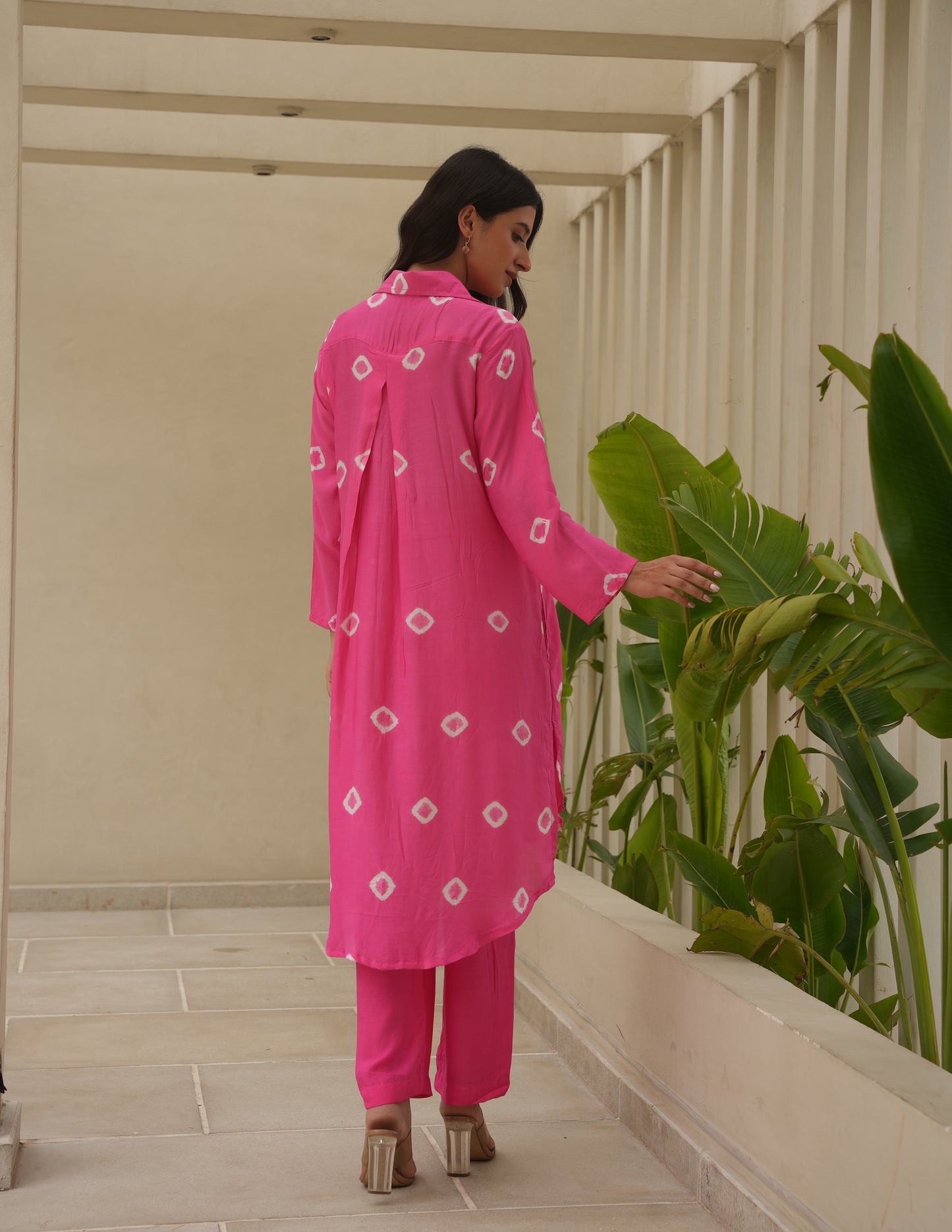 Ivy Pink Bandhani Maslin Co Ord Set