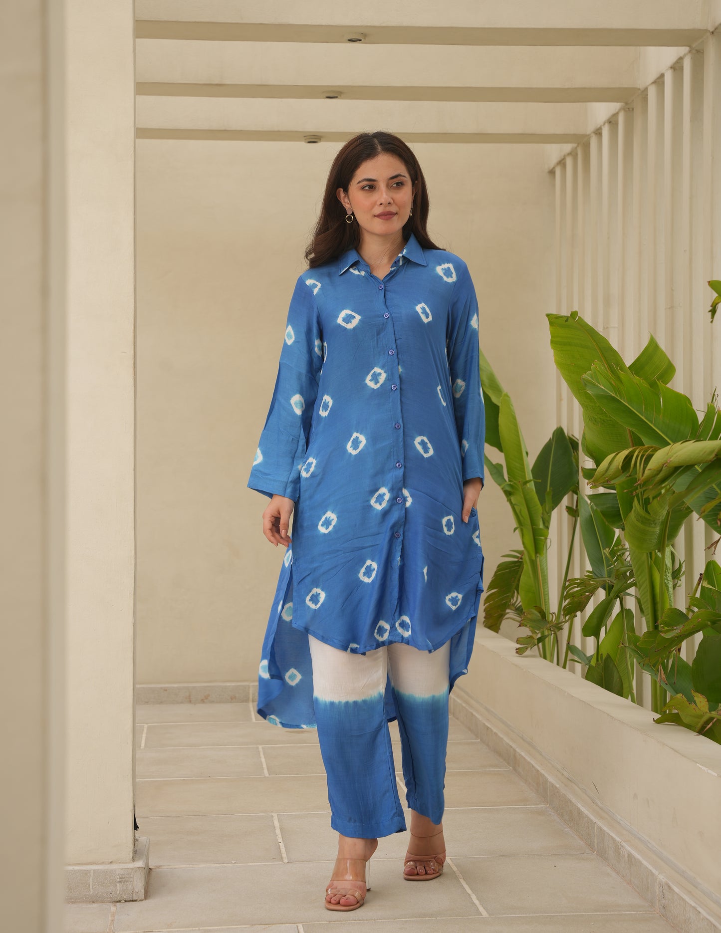 Isla Blue Bandhani Maslin Co Ord Set