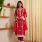 Zuri Red Bandhani Silk  Suit Set