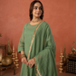 Green Doria Hand Embroidered A- Line Kurta  Set