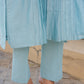 Powder Blue Floral Handwork Chanderi Kurta Set