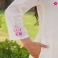 Off White Petal Handwork Chanderi A-Line Kurta Set