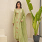 Pista Chanderi Floral Embroidered Suit Set