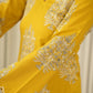 Mustard Bloom Screen Print Cotton Suit Set