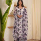 Plumeria Chiffon Floral Straight Suit Set