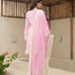 Ella Baby Pink Silk Straight Suit Set