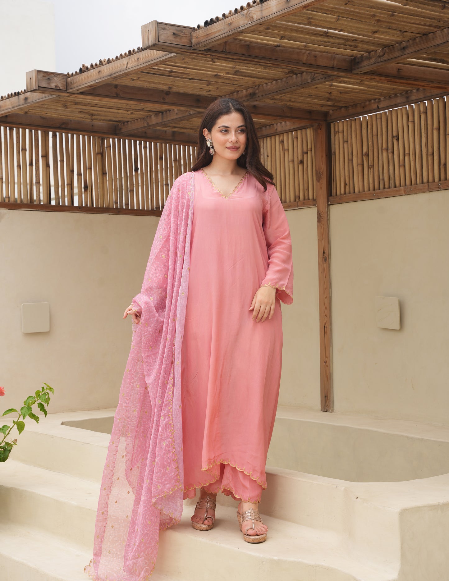 Layla Fuchsia Rose Silk Suit Set
