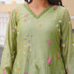 Pista Chanderi Floral Embroidered Kurta Set