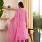Mable Pink Embroidered Doriya Suit Set