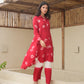 Ava Red Bandhani Maslin Co Ord Set
