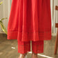 Crimson Red Aari Embroidered Chanderi Suit Set
