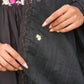 Floral Wine Black Hand Embroidery Chanderi Kurta Set