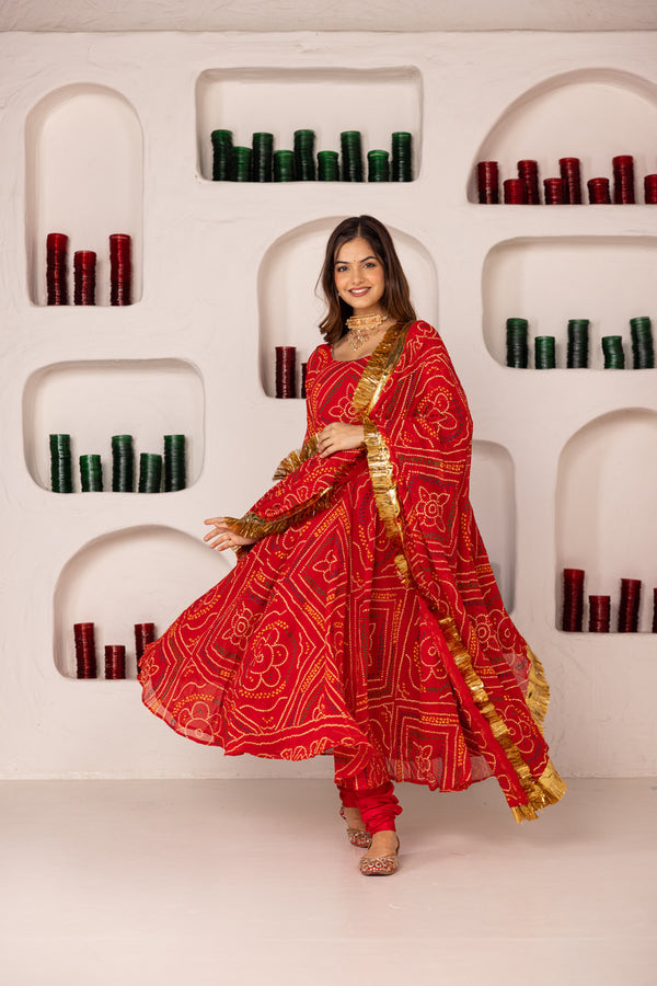 Pehno'Sa Laal Bandhej Set