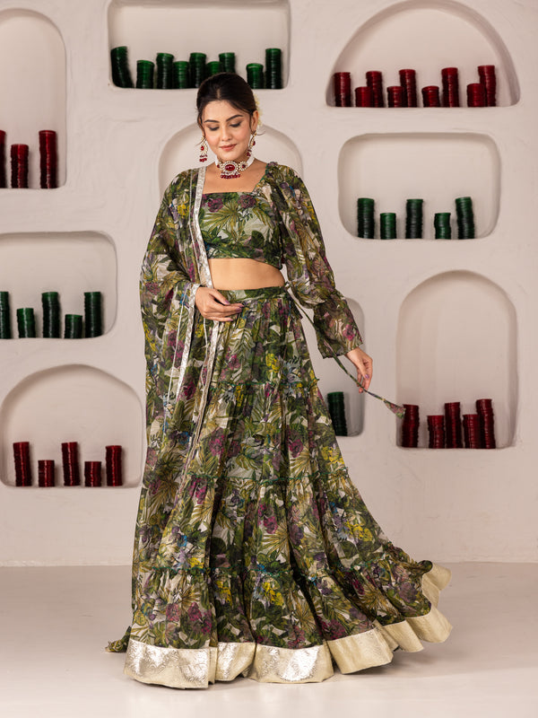 Mehandi Lehenga