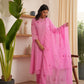 Mable Pink Embroidered Doriya Suit Set
