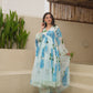 Hayat Sky Handpaint Georgette Suit Set