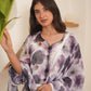 Plumeria Chiffon Floral Straight Suit Set