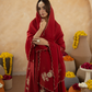 Maroon Floral Aari Embroidered Anarkali Set