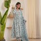 Murat White Blockprint Cotton Suit Set