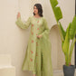 Pista Chanderi Floral Embroidered Suit Set