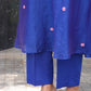 Blue Floral Handwork Chanderi A-Line Kurta Set