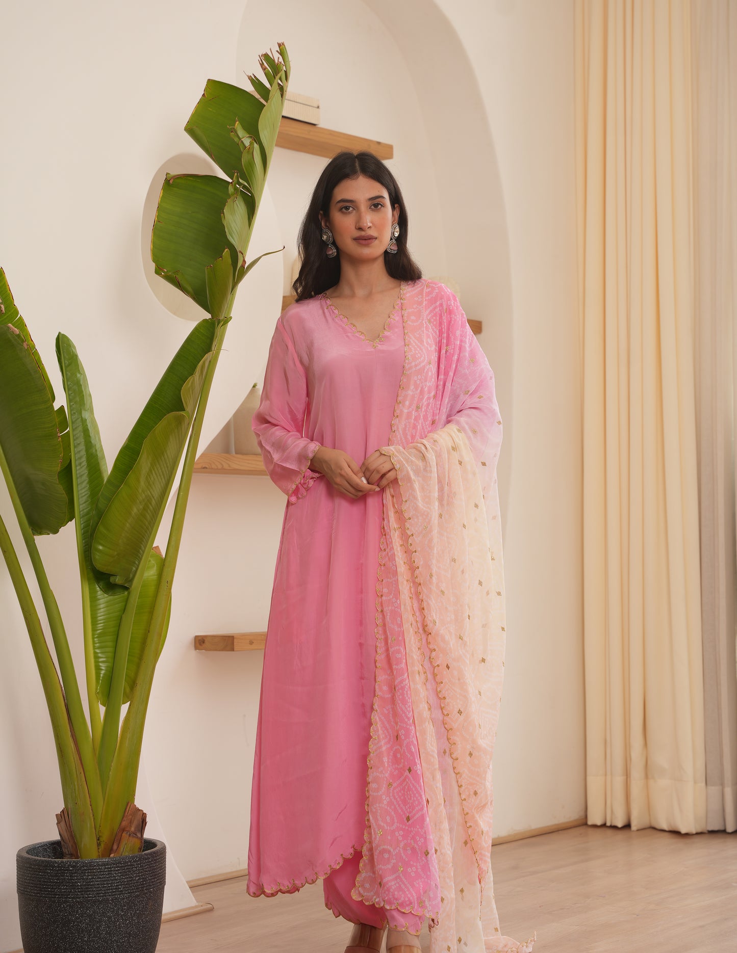 Quinn Pink Silk Suit Set