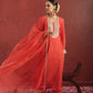 CHAAND RED SILK ZARIWORK SUIT SET