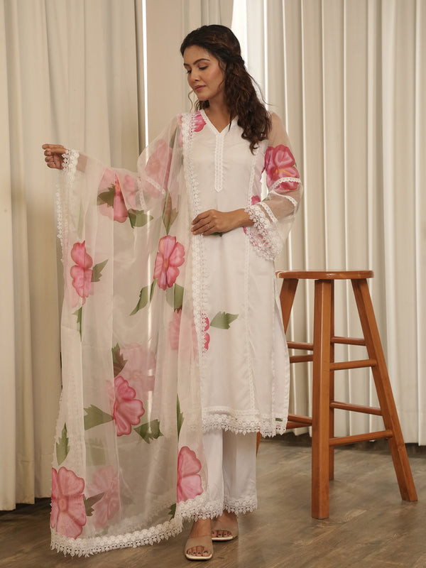 Phool White Suit Set