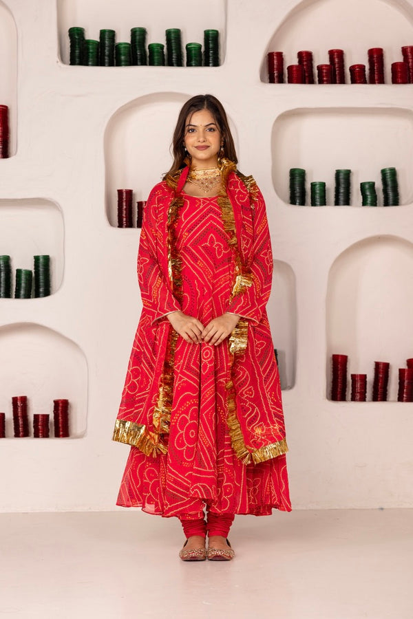 Pehno'Sa Gulaabi Bandhej Set