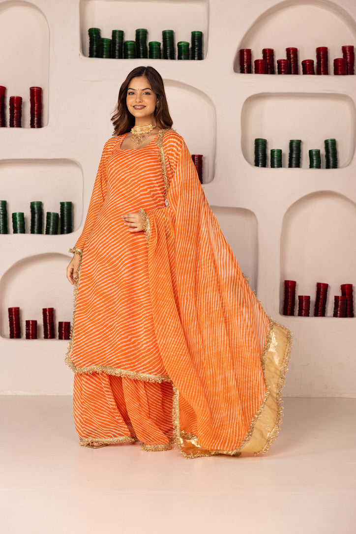 Pehno'Sa Narangi Shehzadi Sharara Set