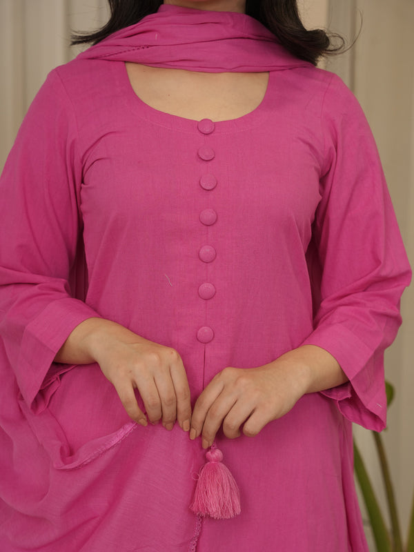 Pink Cotton Suit Set