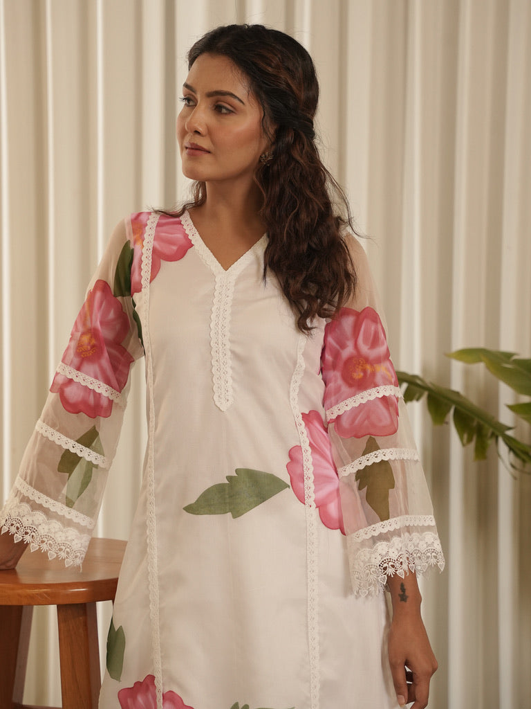Phool White Suit Set