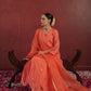 CHAAND PEACH SILK AARI EMBROIDERY SUIT SET
