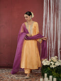 CHAAND YELLOW ZARIWORK SILK SUIT SET