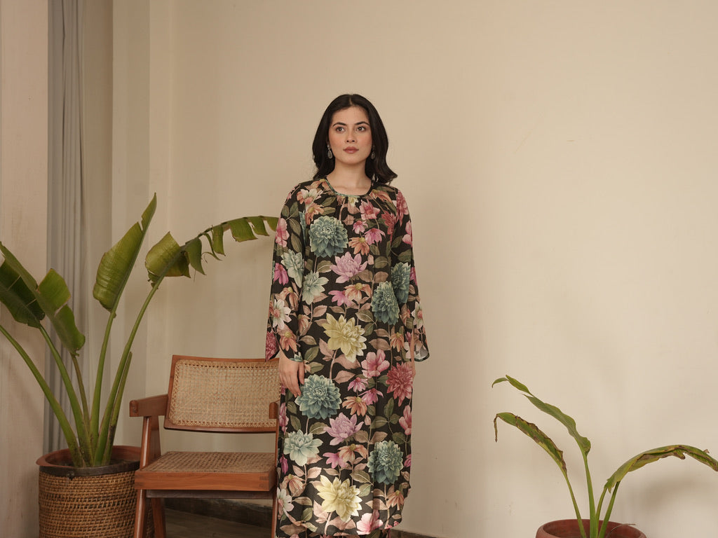 Buy Women Teal Blue Mirror Sequin And Zari Embroidered Anarkali Suit With  Mesh Dupatta - Jewel Tones - Indya