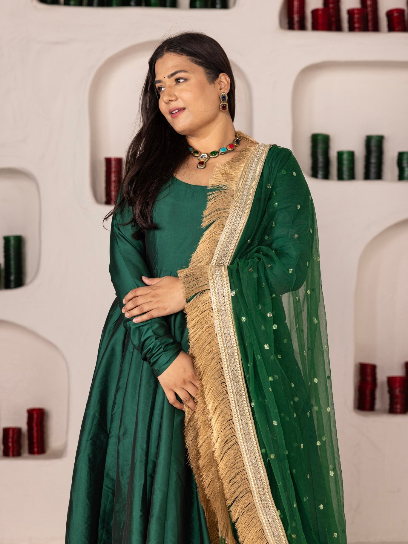 Hara Anarkali Set